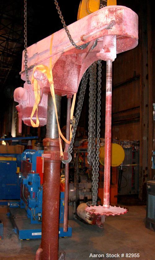 Used Cowles Dissolver, Model 720VHVX. 2-1/2" Diameter x 60" long stainless steel shaft with 20" diameter sawtooth blade. Will center in an approximate 68" diameter can. 270 Degree swing, 150 to 600 g...