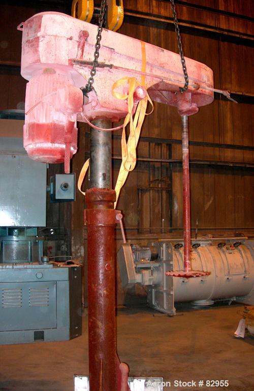Used Cowles Dissolver, Model 720VHVX. 2-1/2" Diameter x 60" long stainless steel shaft with 20" diameter sawtooth blade. Will center in an approximate 68" diameter can. 270 Degree swing, 150 to 600 g...