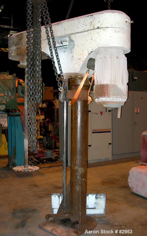 Used Cowles Dissolver, Model 720VHVX. 2-1/2" Diameter x 60" long stainless steel shaft with 18" diameter sawtooth blade. Will center in an approximate 68" diameter can. 270 Degree swing, 150 to 600 g...