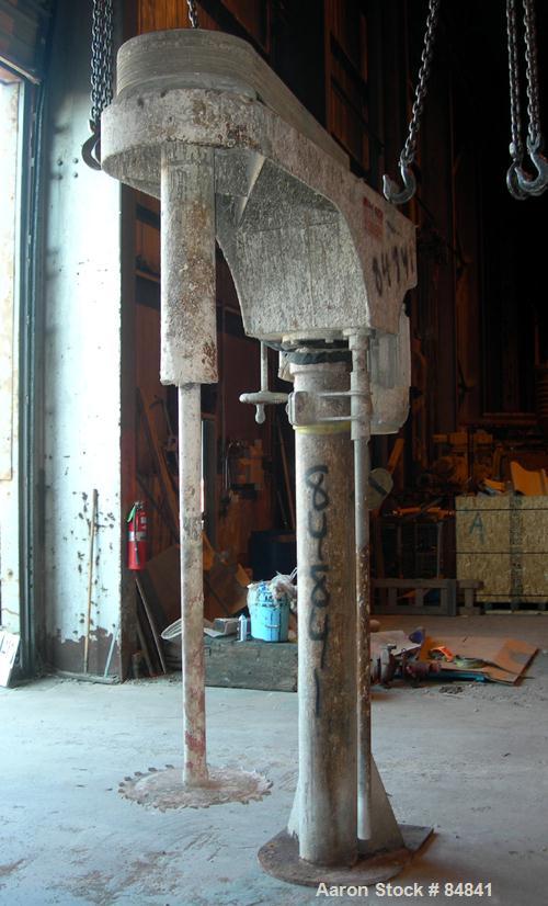 USED: Cowles dissolver, model 720VHV. 2-1/2" diameter x 66" long stainless steel shaft with a 16" diameter sawtooth blade. Will center in an approximate 68" diameter can. 270 degree swing, 150 to 600...