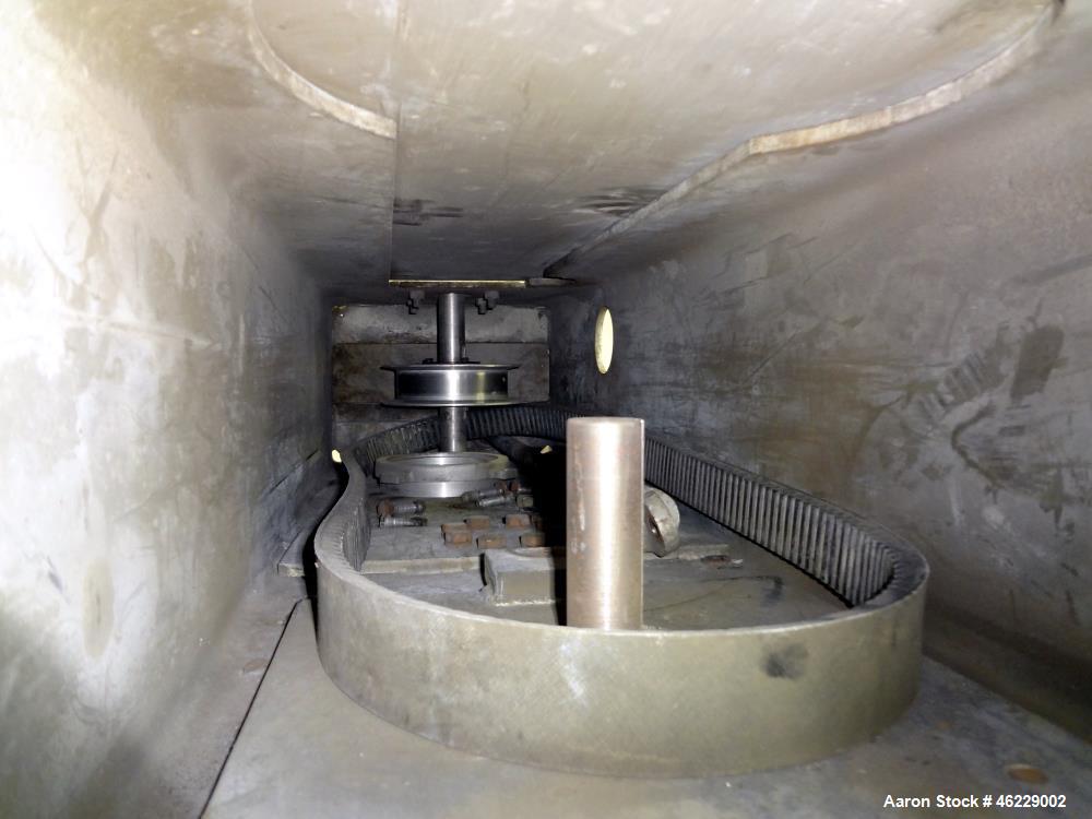 Used Cowles Disperser, Model W-24-1X. 304 Stainless steel shaft 1-3/4" diameter x 46" long (no mixing blade). Driven by 10 hp, 3/60/230/460 volt, 1755 rpm xp motor. Air over oil lift with tank, manua...