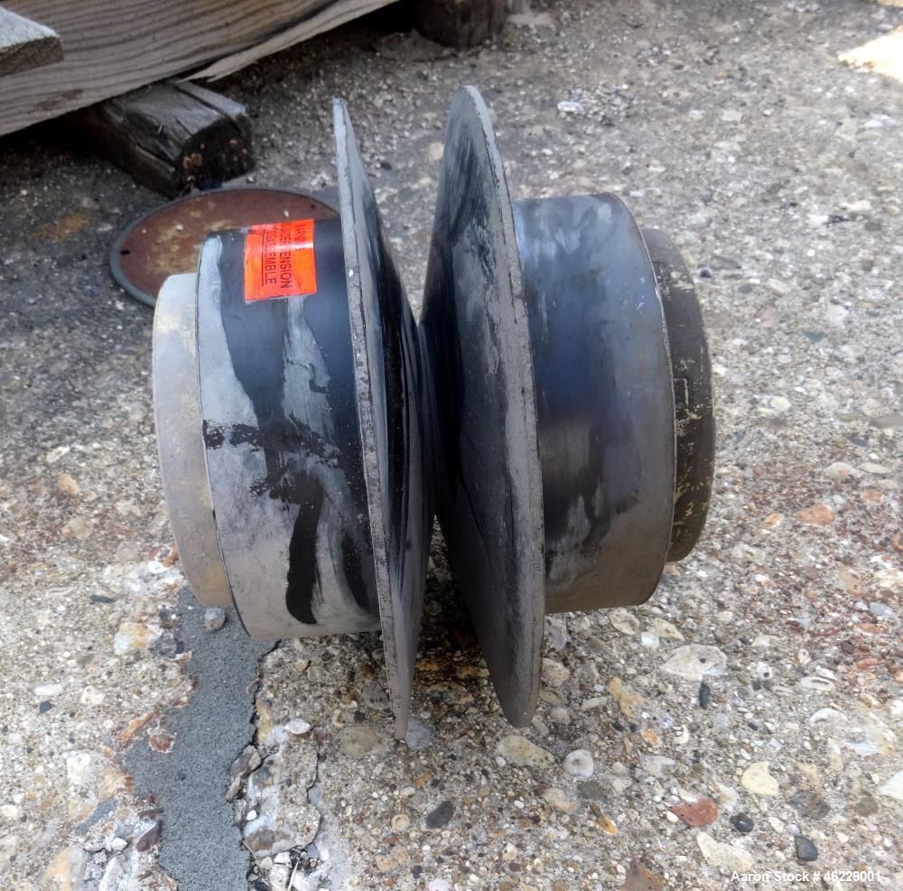 Used Cowles Disperser, Model W-241X. 304 Stainless steel shaft 1-3/4" diameter x 46" long (no mixing blade). Driven by 10 hp, 3/60/230/460 volt, 1755 rpm xp motor. Air over oil lift with tank, manual...