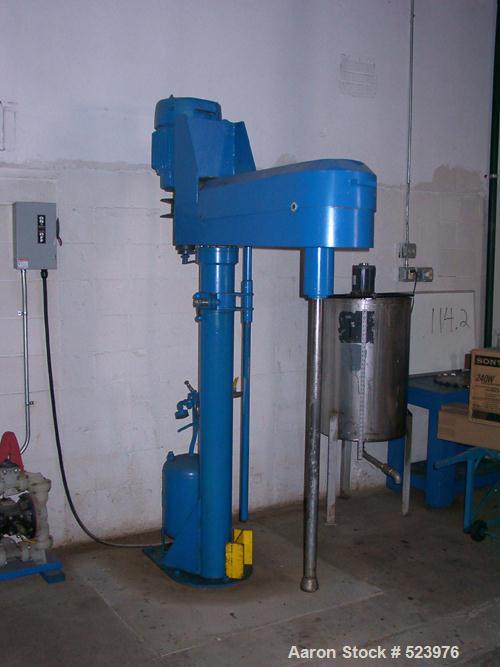 USED: Cowles disperser, 20 hp 230/460V, air over oil lift andmechanical variable speed. It also comes with a 12" Cowles blade.
