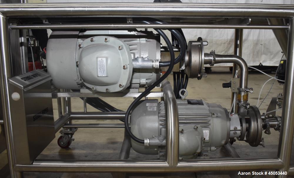 Used Fristam Powder / Disperser Mixer, Model PM 20-53, Stainless Steel. 24" Diameter funnel opening with cover. Maximum flow rate 125 gpm (28 m3/hr). Includes Fristam model FZX 2200 liquid ring pump,...