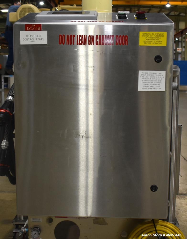 Used Fristam Powder / Disperser Mixer, Model PM 20-53, Stainless Steel. 24" Diameter funnel opening with cover. Maximum flow rate 125 gpm (28 m3/hr). Includes Fristam model FZX 2200 liquid ring pump,...