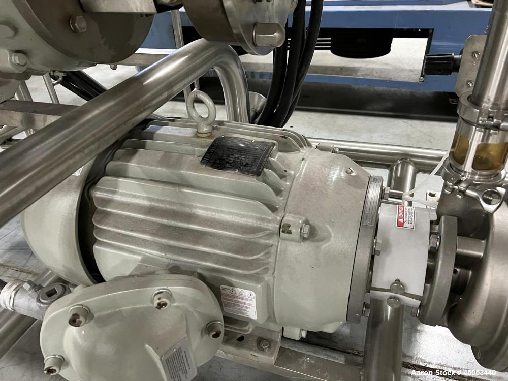 Used Fristam Powder / Disperser Mixer, Model PM 20-53, Stainless Steel. 24" Diameter funnel opening with cover. Maximum flow rate 125 gpm (28 m3/hr). Includes Fristam model FZX 2200 liquid ring pump,...