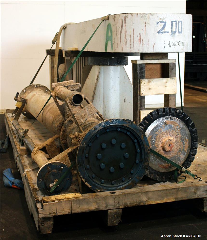 Used Disperser. Approximately 4-1/2" diameter x 7' long 304 stainless steel shaft with 26" diameter mixing blade. Driven by 200 hp, 3/60/460 volt, 1780 rpm XP motor. Has Robicon control panel with AE...