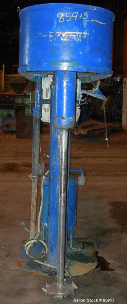 USED: Hockmeyer Disperser, model HV10. 2-3/4" diameter x 44" long, 304 stainless steel shaft with a 9" diameter style "G" blade. Will center in an approximate 48" diameter can. 360 degree rotation, 4...