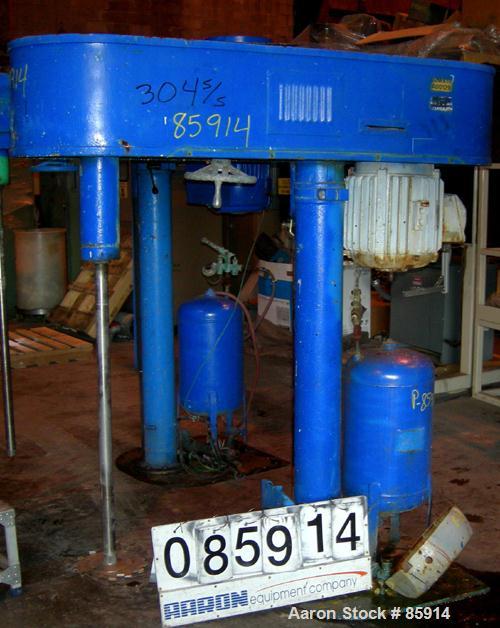 USED: Hockmeyer disperser, model HV10. 2-3/4" diameter x 44" long 304 stainless steel shaft with a 9" diameter style "G" blade. Will center in an approx 48" diameter can. 360 degree rotation, 48" ris...