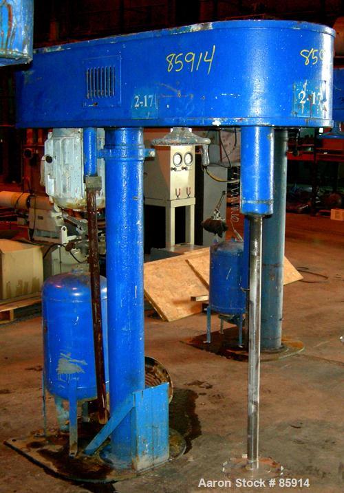 USED: Hockmeyer disperser, model HV10. 2-3/4" diameter x 44" long 304 stainless steel shaft with a 9" diameter style "G" blade. Will center in an approx 48" diameter can. 360 degree rotation, 48" ris...