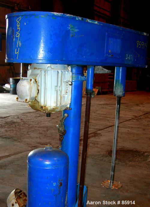 USED: Hockmeyer disperser, model HV10. 2-3/4" diameter x 44" long 304 stainless steel shaft with a 9" diameter style "G" blade. Will center in an approx 48" diameter can. 360 degree rotation, 48" ris...