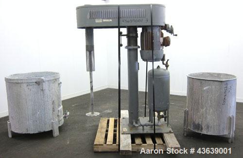 Used Hockmeyer Disperser, Model HV15. 2” Diameter x 41” long 304 stainless steel shaft with a 10” diameter saw tooth blade. Will center in an approximate 48” diameter can. 360 Degree rotation, 48" ri...