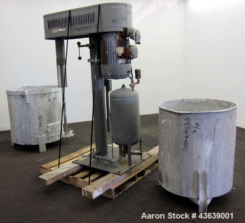 Used Hockmeyer Disperser, Model HV15. 2” Diameter x 41” long 304 stainless steel shaft with a 10” diameter saw tooth blade. Will center in an approximate 48” diameter can. 360 Degree rotation, 48" ri...