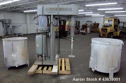 Used Hockmeyer Disperser, Model HV15. 2” Diameter x 41” long 304 stainless steel shaft with a 10” diameter saw tooth blade. Will center in an approximate 48” diameter can. 360 Degree rotation, 48" ri...