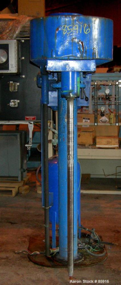Used Hockmeyer Disperser, Model HV15. 1-3/4" diameter x 50" long 304 stainless steel shaft, no blade. Will center in an approximately 50" diameter can. 360 degree rotation, 48" rise, air/oil lift, no...
