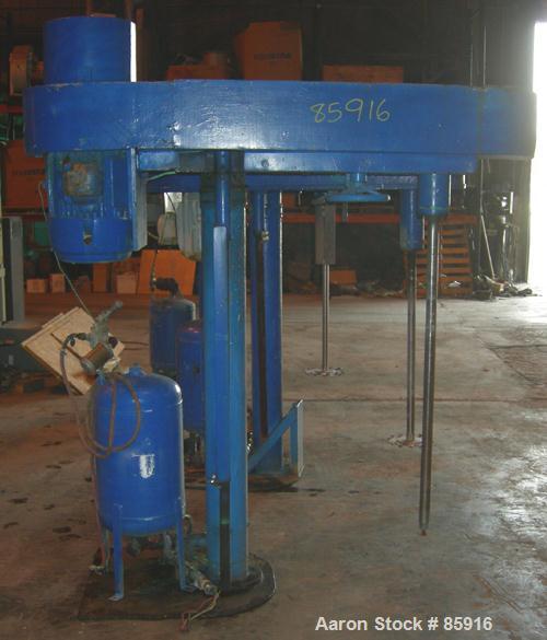 Used Hockmeyer Disperser, Model HV15. 1-3/4" diameter x 50" long 304 stainless steel shaft, no blade. Will center in an approximately 50" diameter can. 360 degree rotation, 48" rise, air/oil lift, no...