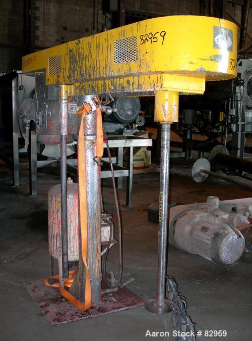 USED: Hockmeyer Dissolver, model HVH20. 2" diameter x 42" long stainless steel shaft, no blade. Will center in an approximate 48" diameter can. 360 degree swing, air/oil lift. Manual variable speed, ...