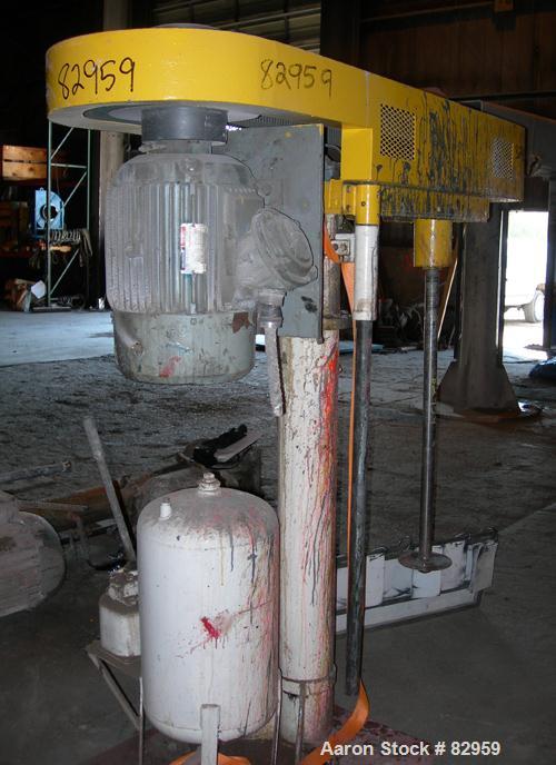 USED: Hockmeyer Dissolver, model HVH20. 2" diameter x 42" long stainless steel shaft, no blade. Will center in an approximate 48" diameter can. 360 degree swing, air/oil lift. Manual variable speed, ...