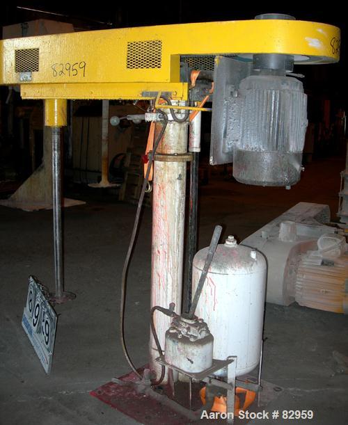 USED: Hockmeyer Dissolver, model HVH20. 2" diameter x 42" long stainless steel shaft, no blade. Will center in an approximate 48" diameter can. 360 degree swing, air/oil lift. Manual variable speed, ...