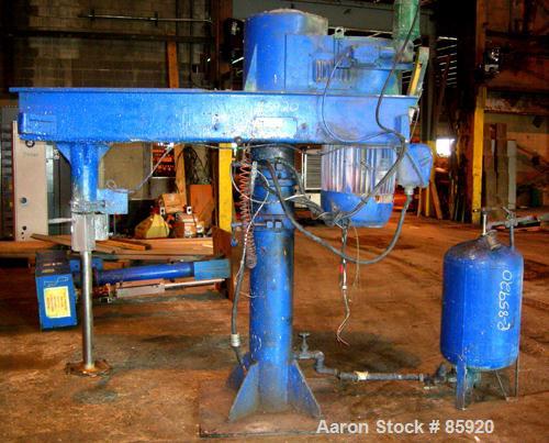 Used- Hockmeyer Heavy Duty Disperser, Model HVR-50. 3" diameter x 39" long, 304 stainless steel shaft, 15" diameter style "G...