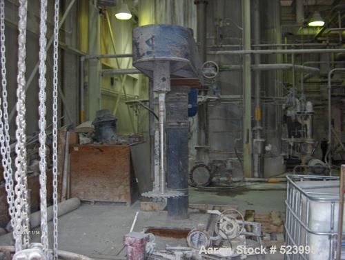 USED: Hockmeyer model HVR-60 disperser. 60 hp, manual variable speed, air/oil, stainless steel shaft. Throat dimension 46". Lift height 71".