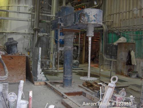 USED: Hockmeyer model HVR-60 disperser. 60 hp, manual variable speed, air/oil, stainless steel shaft. Throat dimension 46". Lift height 71".