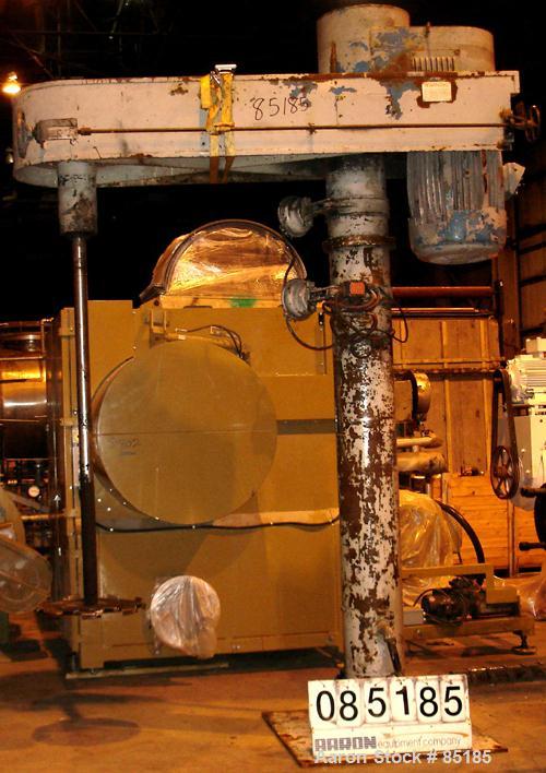 Used Hockmeyer Dissolver, Model HVR60. 36" diameter x 77" long stainless steel shaft with a 23" blade. Will accommodate an 80" diameter can. 360 degree swing. Manual variable speed, speed range 500 t...