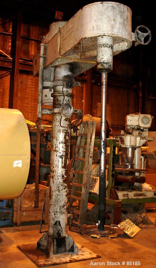 Used Hockmeyer Dissolver, Model HVR60. 36" diameter x 77" long stainless steel shaft with a 23" blade. Will accommodate an 80" diameter can. 360 degree swing. Manual variable speed, speed range 500 t...