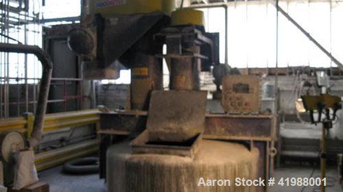 Used Hockmeyer Dual Shaft Disperser. 200 hp XP, 2400 gallon stainless steel non-jacketed mixing tank. Manufactured 2003.