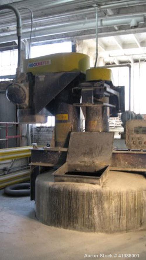 Used Hockmeyer Dual Shaft Disperser. 200 hp XP, 2400 gallon stainless steel non-jacketed mixing tank. Manufactured 2003.