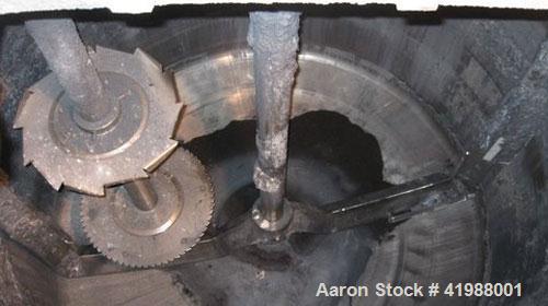 Used Hockmeyer Dual Shaft Disperser. 200 hp XP, 2400 gallon stainless steel non-jacketed mixing tank. Manufactured 2003.