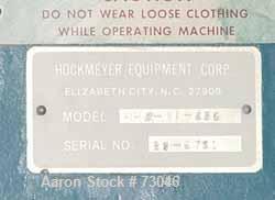 USED: Hockmeyer single shaft disperser, model HHL-II-550. 3" diameter shaft with an 18" diameter sawtooth blade. Driven by a 75 hp, 3/60/460 volt, 1260 rpm XP motor, Class 1 Group D, Class 2 Group D....