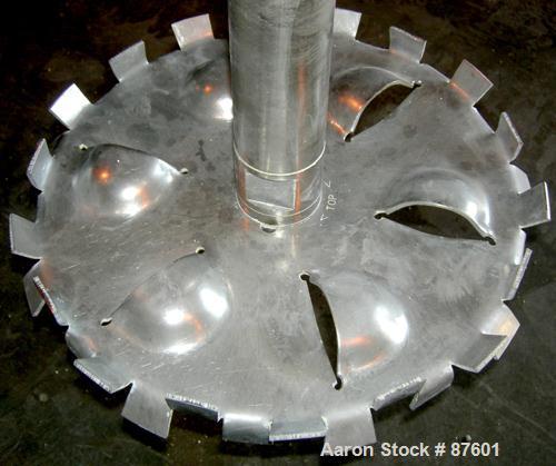 USED: Hockmeyer Disperser, 2" diameter x 38" long stainless steel shaft with a 14" diameter blade. Will center in an approximate 48" diameter can. Air/oil lift. Hand operated variable speed pulley dr...