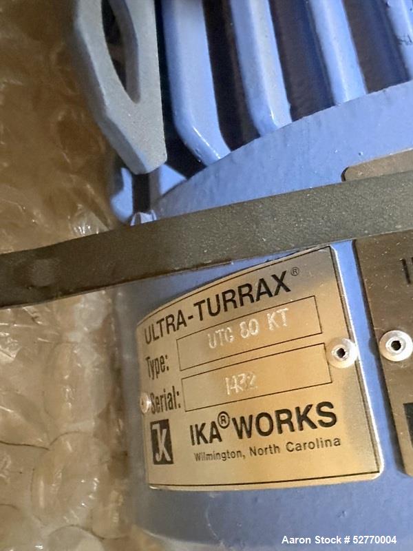 Used- IKA Works Ultra-Turrax UTC Disperser Mixer, Model UTC 80 KT. Capable of processing media with a visocity of up to 5000...