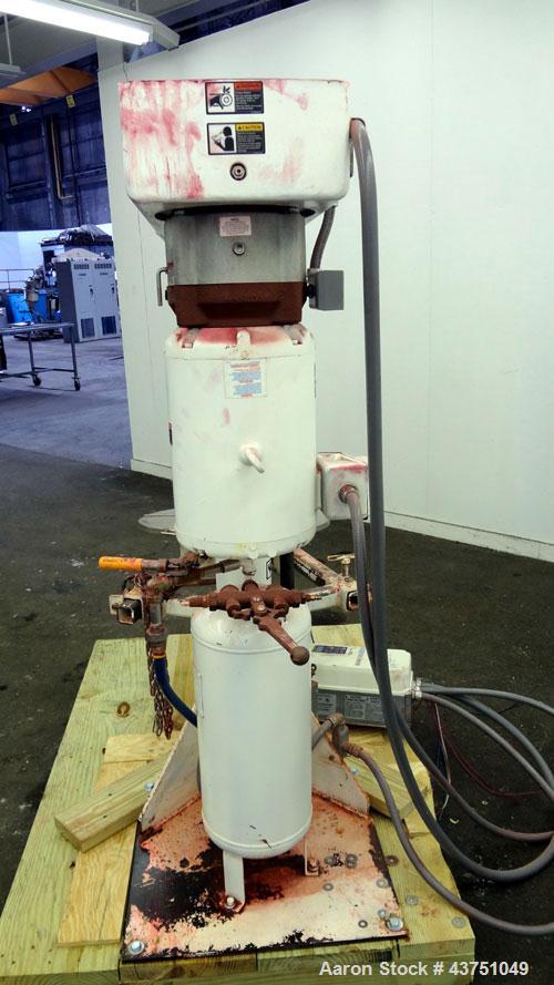 Used Jaygo Variable High Speed High Shear Disperser, Model HS-7510. (1) 2" Diameter stainless steel shaft with an 8" diameter sawtooth blade. Air/oil lift, 360 degree rotation, approximately 500-2500...