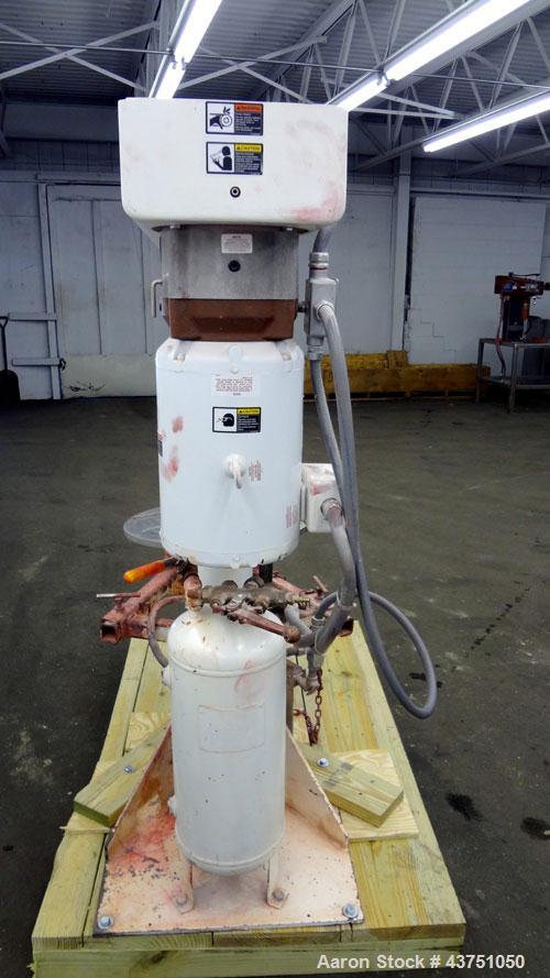 Used Jaygo Variable High Speed High Shear Disperser, Model HS-7510. (1) 2" Diameter stainless steel shaft with an 8" diameter sawtooth blade. Air/oil lift, 360 degree rotation, approximately 500-2500...