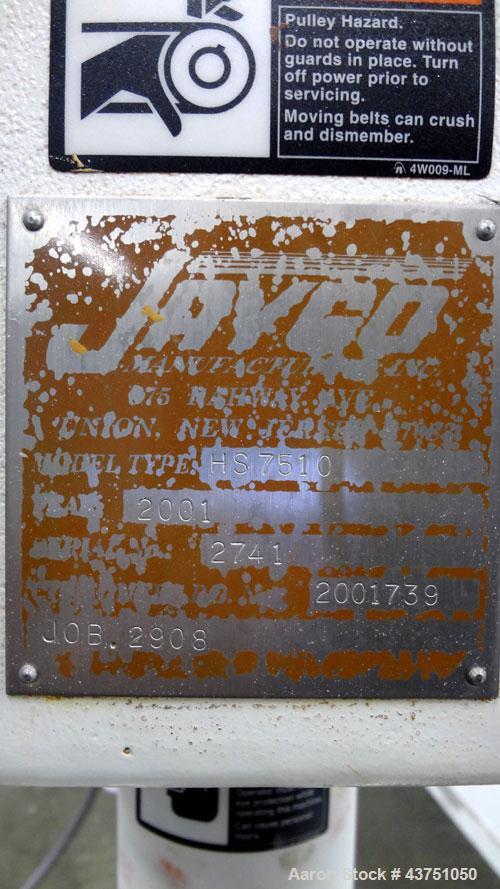 Used Jaygo Variable High Speed High Shear Disperser, Model HS-7510. (1) 2" Diameter stainless steel shaft with an 8" diameter sawtooth blade. Air/oil lift, 360 degree rotation, approximately 500-2500...