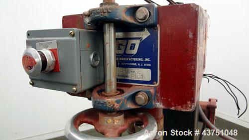 Used Jaygo Bench Top Lab Disperser, Model HS123. Approximate 7/8" diameter shaft with a 4-1/2" diameter sawtooth blade, driven by a 2 hp, 3/60/230/460 volt, 1725 rpm XP motor. Manual lift. Will cente...