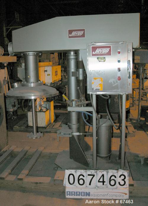 USED:J aygo disperser, model Special HS1530. 15 hp 230/460 volt 1760 rpm vari-speed motor, 1000-2000 rpm, 2" diameter x 32" long shaft witha 10" sawtooth blade, air/oil lift. Unit includes a 30" diam...