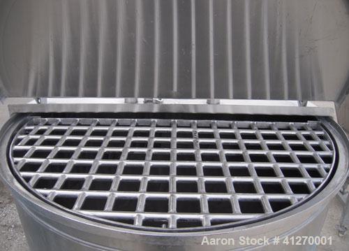 Used Kady Mill, Model 4A-C, 304 Stainless Steel. 250 gallon operating volume. 42" diameter x 50" deep stainless steel jacketed tank, rated up to 20 psi. Top 1/2 hinged cover with set in safety grate....