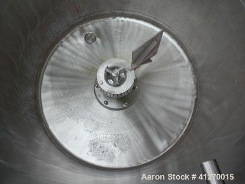 Used Kady Mill, Model 4A-C, 304 stainless steel. 250 gallon operating volume. 42" diameter x 50" deep stainless steel jacketed tank, rated up to 20 psi. Top 1/2 hinged cover with set in safety grate....