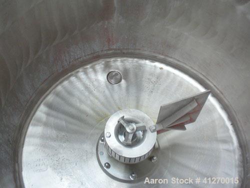 Used Kady Mill, Model 4A-C, 304 stainless steel. 250 gallon operating volume. 42" diameter x 50" deep stainless steel jacketed tank, rated up to 20 psi. Top 1/2 hinged cover with set in safety grate....
