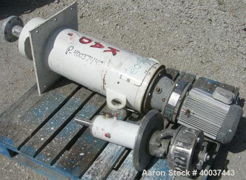 Used Kady Mill, Model 5C, 304 Stainless Steel. Approximately 300 gallon capacity. 42" diameter x 68" deep tank. 8" diameter bottom blade, driven by a 125 hp motor. Top entering agitator with sweep bl...
