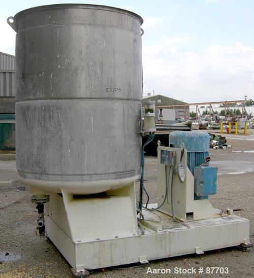 USED: Kinectic Dispersion Corp Kady Mill, model 800B, 304 stainless steel. 800 gallon working batch capacity, 650 gallons per minute continuous capacity. 60" diameter x 74" deep stainless steel jacke...