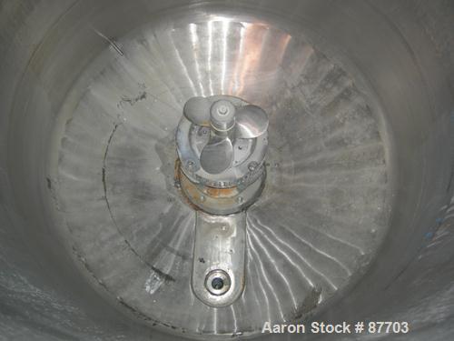 USED: Kinectic Dispersion Corp Kady Mill, model 800B, 304 stainless steel. 800 gallon working batch capacity, 650 gallons per minute continuous capacity. 60" diameter x 74" deep stainless steel jacke...