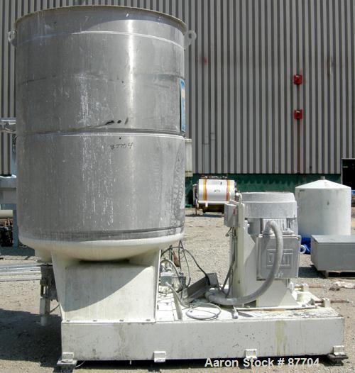 USED: Kinectic Dispersion Corp Kady Mill, model 800B, 304 stainless steel. 800 gallon working batch capacity, 650 gallons per minute continuous capacity. 60" diameter x 74" deep stainless steel jacke...