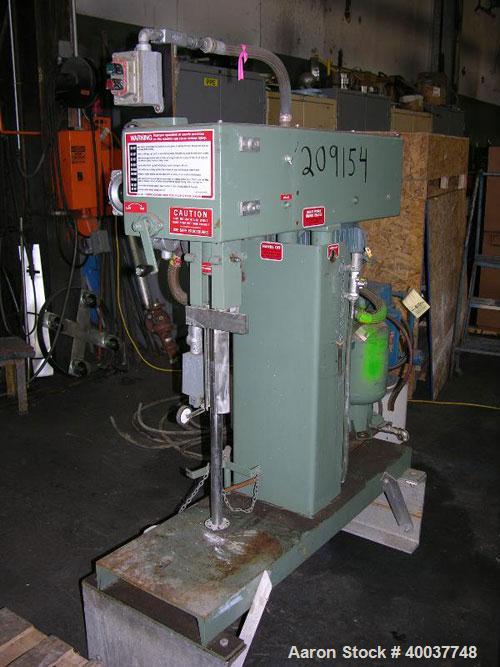 Used Myers Disperser, Model L775-3, stainless steel shaft and blade, 28" long shaft, 3" diameter blade, 3 HP 230/460 Volt XP motor, variable speed, air over oil hydraulic lift with tank, approx. 24" ...