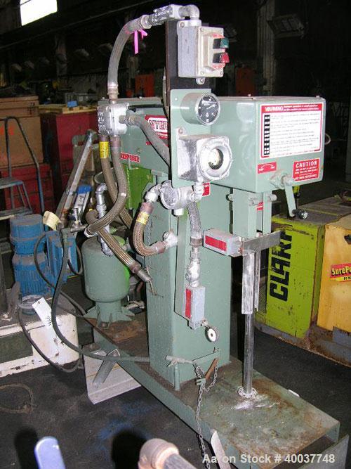 Used Myers Disperser, Model L775-3, stainless steel shaft and blade, 28" long shaft, 3" diameter blade, 3 HP 230/460 Volt XP motor, variable speed, air over oil hydraulic lift with tank, approx. 24" ...