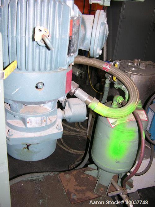 Used Myers Disperser, Model L775-3, stainless steel shaft and blade, 28" long shaft, 3" diameter blade, 3 HP 230/460 Volt XP motor, variable speed, air over oil hydraulic lift with tank, approx. 24" ...