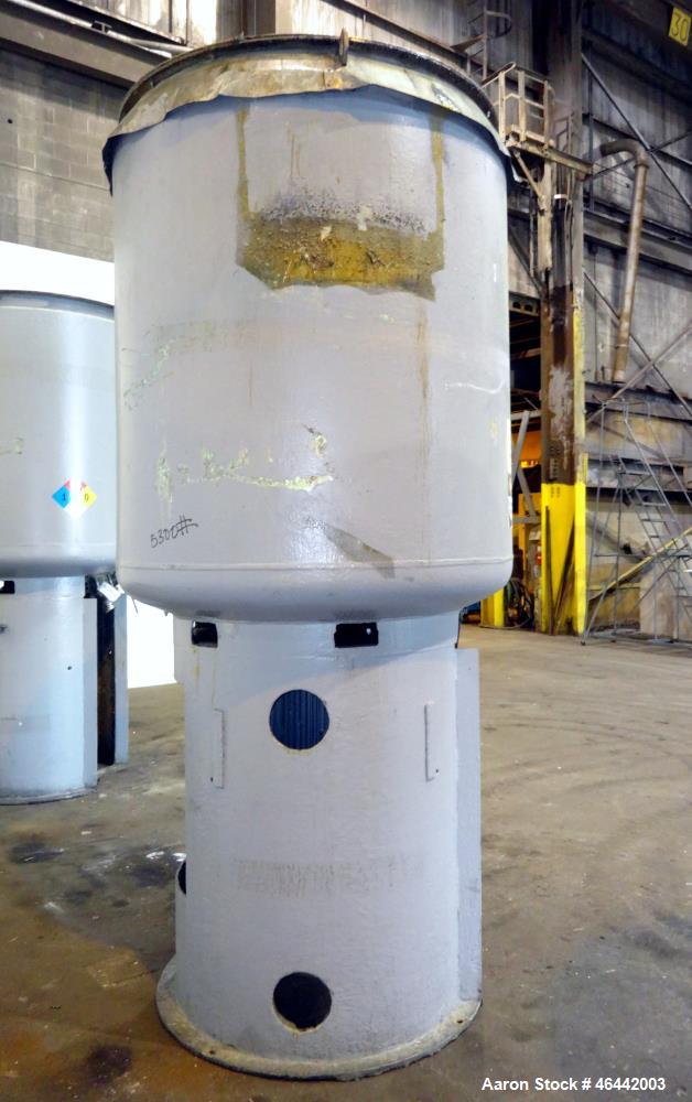 Used J.H. Day Daymax Disperser, 550 Gallon Working Capacity (660 Total), 304 Stainless Steel. Carbon steel vertical jacketed tank approximate 52" diameter x 65" straight side. Flat bolt on top 3/4 hi...